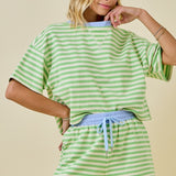 Boxy Terry Short Sleeve Tee w/ Contract Neckband