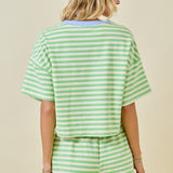 Terry Striped Shorts w/ Contrasting Waistband