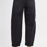 RISEN High Rise Crop Barrel Cuffed Jeans