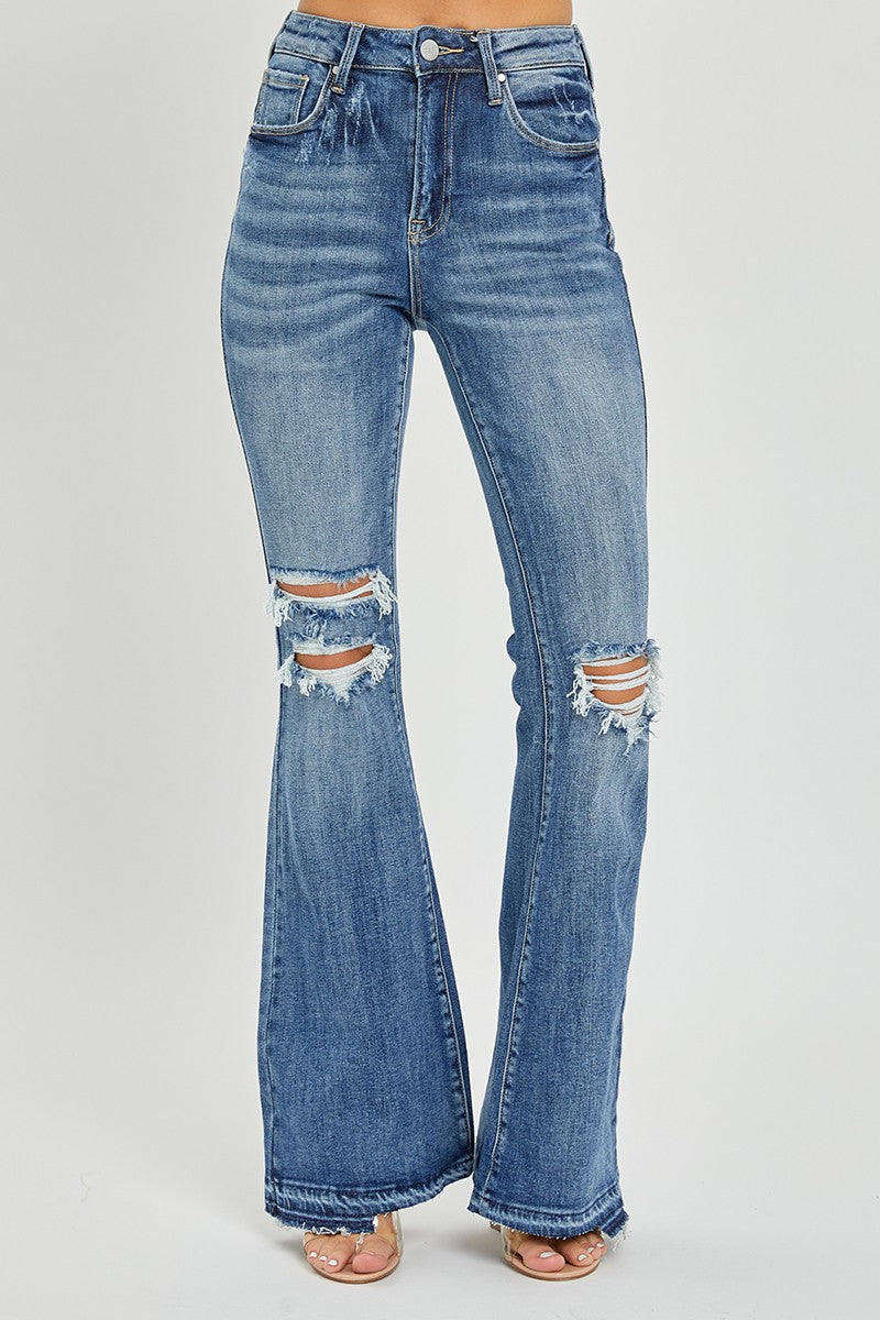 HIGH-RISE WIDE FLARE JEAN | DARK WASH