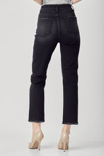 Load image into Gallery viewer, HIGH-RISE CROP STRAIGHT JEAN | BLACK WASH
