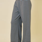 Striped Fold Over Wide Leg Sweatpants
