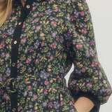 Floral Belted Button Front Mini Dress