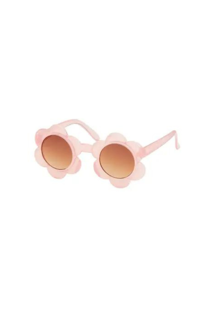 sunglasses with flower frames for kids in pink with brown lenses