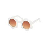 sunglasses with flower frames for kids in white with brown lenses