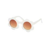 sunglasses with flower frames for kids in white with brown lenses