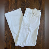 RISEN High Rise Distressed Straight Leg Denim | White Wash