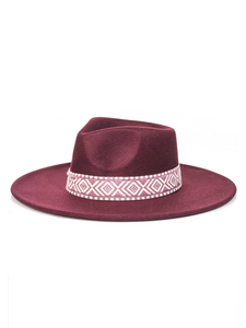 FELT HAT W/ DETAILED AZTEC BELT | PURPLE