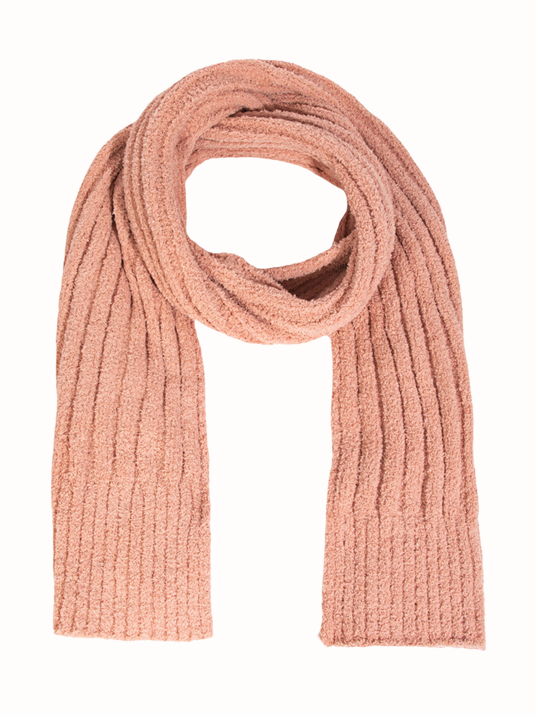 COZY RIBBED OBLONG SCARF | PINK