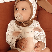 Load image into Gallery viewer, BITZY PAL NATURAL RUBBER PACIFIER &amp; STUFFED ANIMAL | BUNNY
