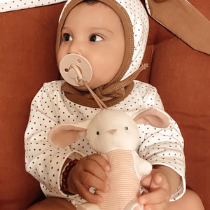 BITZY PAL NATURAL RUBBER PACIFIER & STUFFED ANIMAL | BUNNY