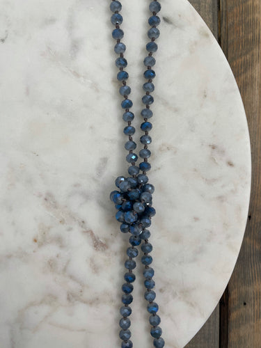 Classic Beaded Necklace | Smokey Blue - The Boutique LLC