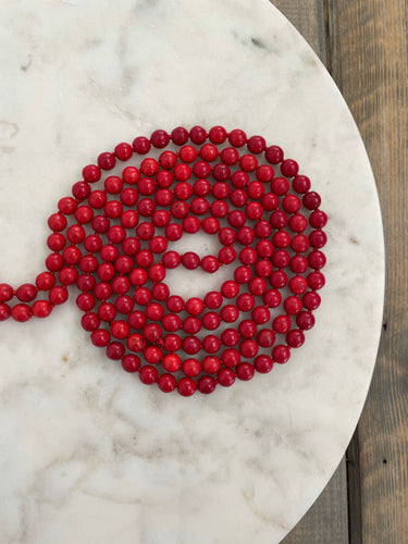 Classic Beaded Necklace | Marbled Red - The Boutique LLC