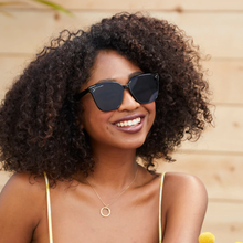 Load image into Gallery viewer, DIXEE SUNNIES | SHINY BLACK | SMOKE POLARIZED LENS
