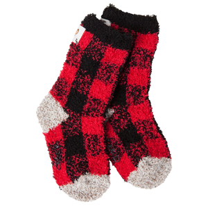 MOUSE CREEK SNUG COZY TODDLER CREW SOCKS W/ GRIPPERS | BUFFALO CHECK